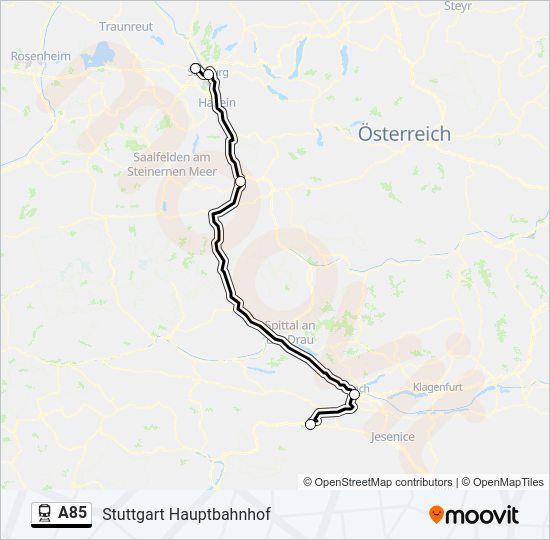 A85 train Line Map