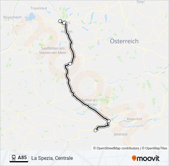 A85 train Line Map