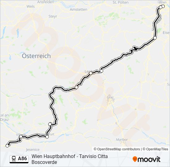 Bahnlinie A86 Karte