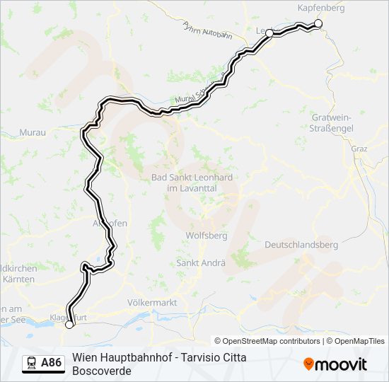A86 Train Line Map