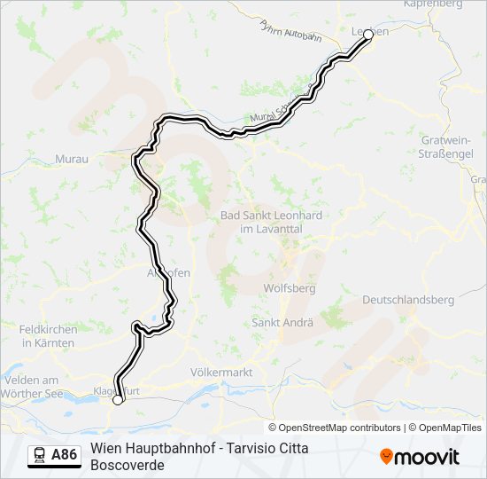 A86 Train Line Map