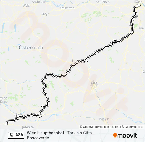 A86 Train Line Map