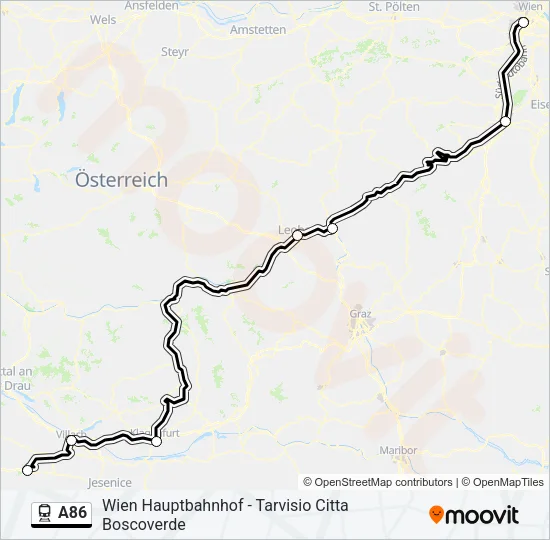 Bahnlinie A86 Karte
