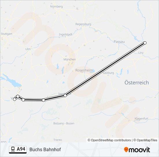 Bahnlinie A94 Karte