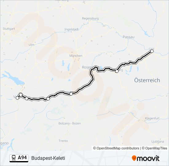 Bahnlinie A94 Karte