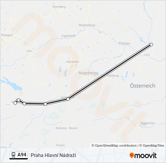 Bahnlinie A94 Karte