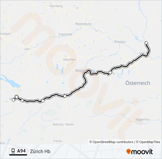 A94 train Line Map