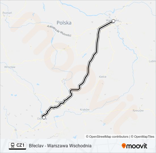 Bahnlinie CZ1 Karte