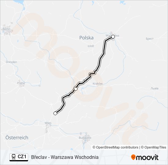 Bahnlinie CZ1 Karte