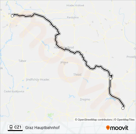 CZ1 Train Line Map