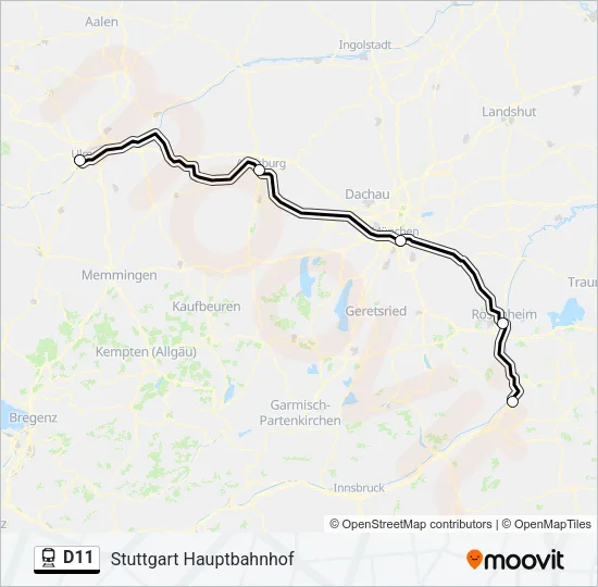 D11 Train Line Map