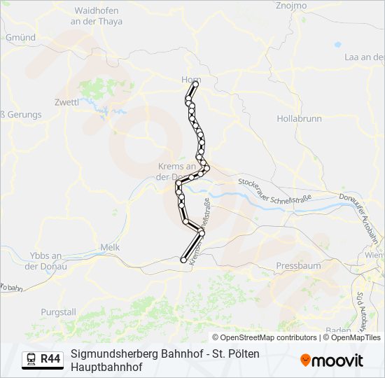 Bahnlinie R44 Karte