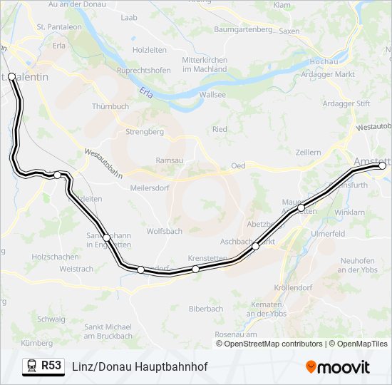 R53 train Line Map