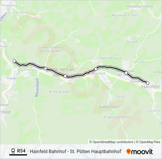 R54 Train Line Map