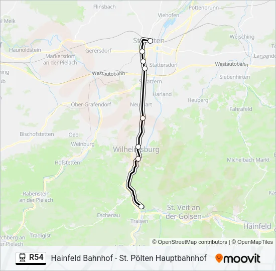 R54 Train Line Map