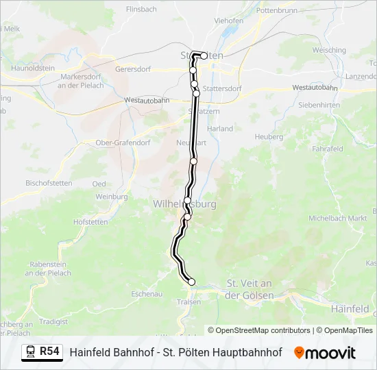 R54 Train Line Map