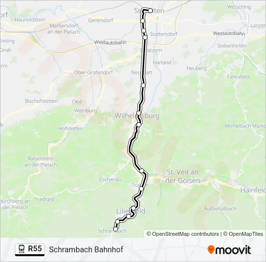 R55 Train Line Map