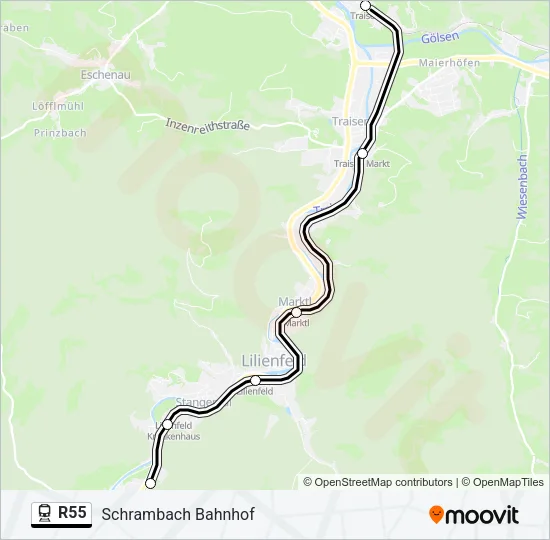 R55 Train Line Map