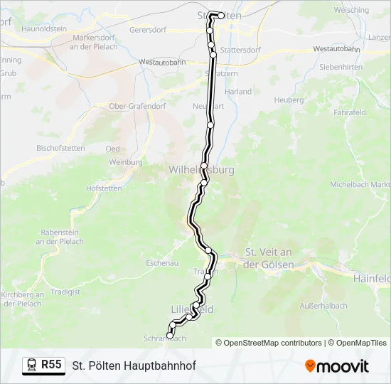 R55 Train Line Map