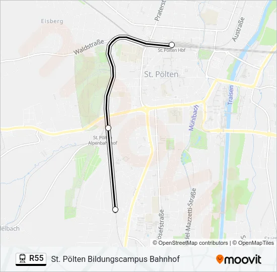 R55 Train Line Map
