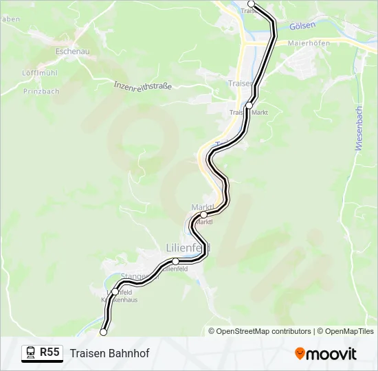 R55 Train Line Map