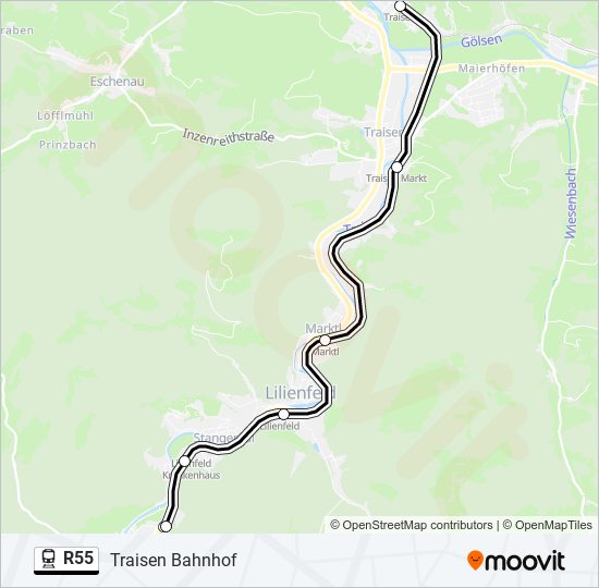 R55 train Line Map