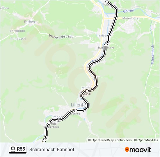 R55 train Line Map