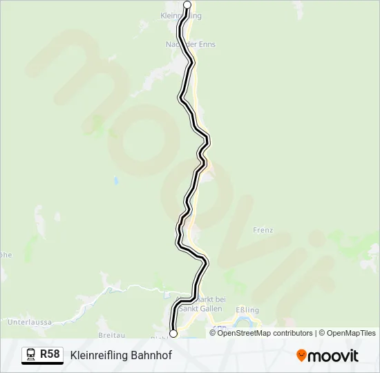R58 Train Line Map
