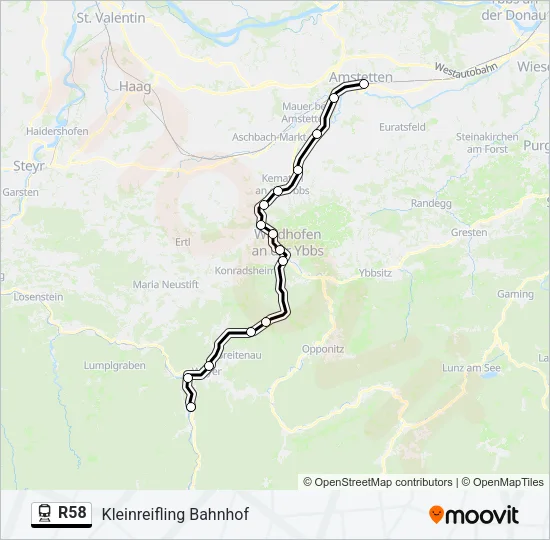 R58 Train Line Map