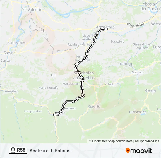 R58 Train Line Map