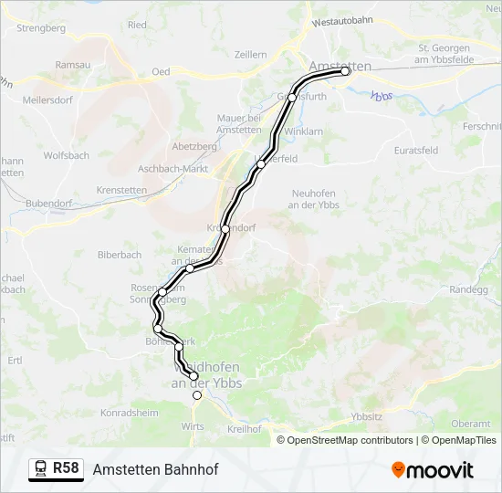 R58 Train Line Map