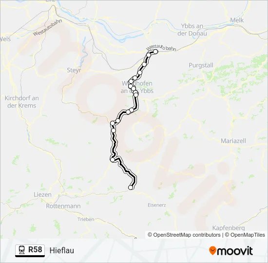 R58 Train Line Map