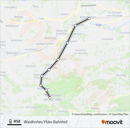 R58 train Line Map