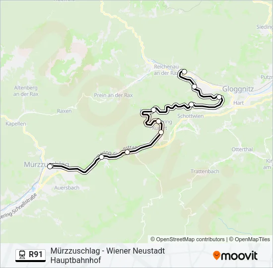 R91 Train Line Map