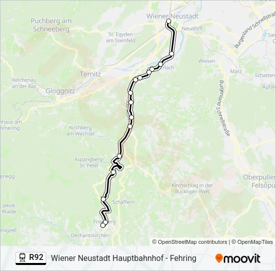 R92 Train Line Map
