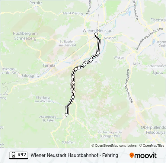 R92 Train Line Map