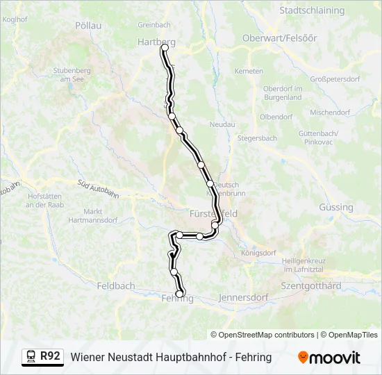 R92 Train Line Map
