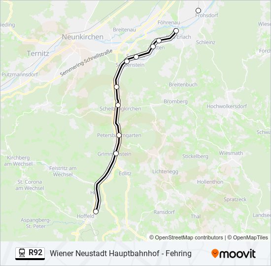 R92 train Line Map