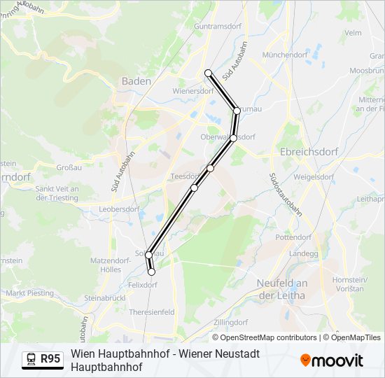 R95 train Line Map