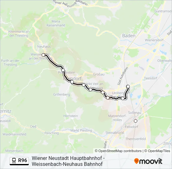 R96 Train Line Map