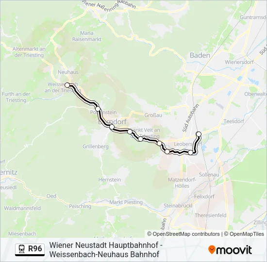 R96 Train Line Map