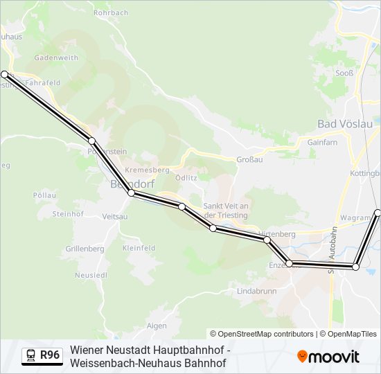 R96 train Line Map