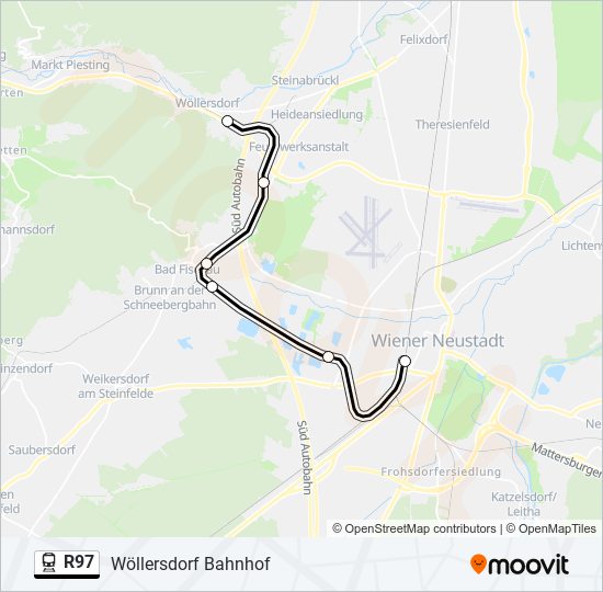 R97 train Line Map