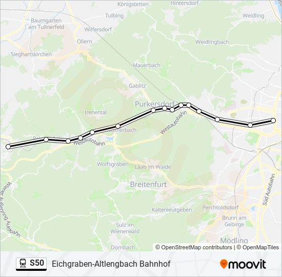 S50 train Line Map