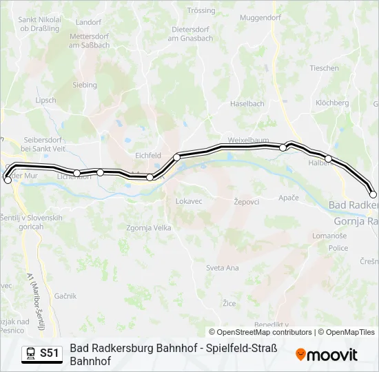 S51 Train Line Map