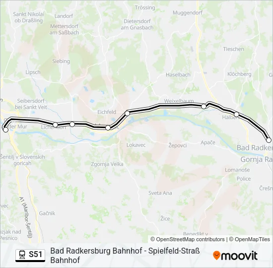 S51 Train Line Map