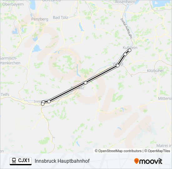 CJX1 train Line Map