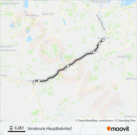 CJX1 Train Line Map