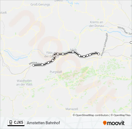 CJX5 Train Line Map