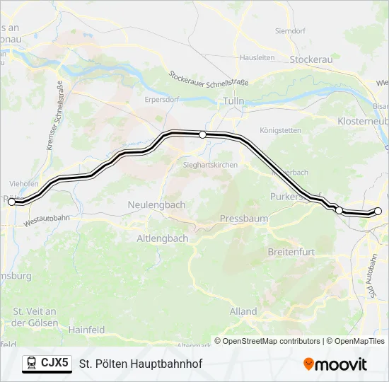 CJX5 Train Line Map